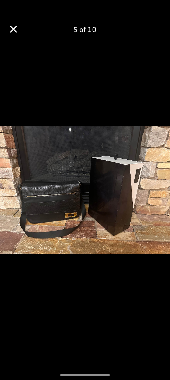 Free Will Designer Black, shark, black python and gold metal messenger bag