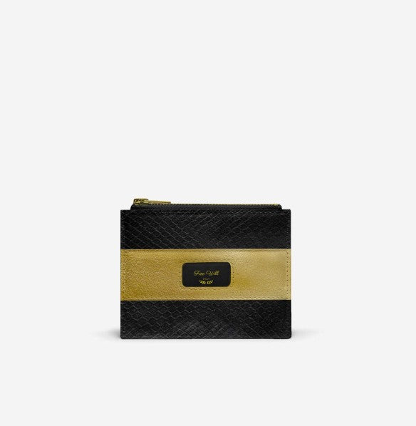 Free Will His and Hers Stripe Zip Designer Luxe Purse