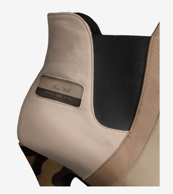 Free Will Leppard print mix with beige, Mouton, and black heels