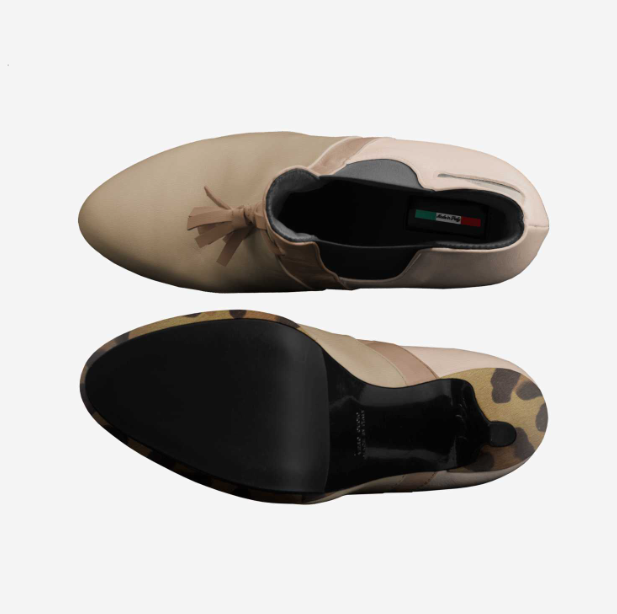 Free Will Leppard print mix with beige, Mouton, and black heels