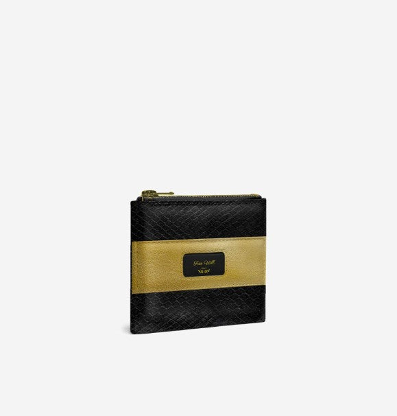 Free Will His and Hers Stripe Zip Designer Luxe Purse