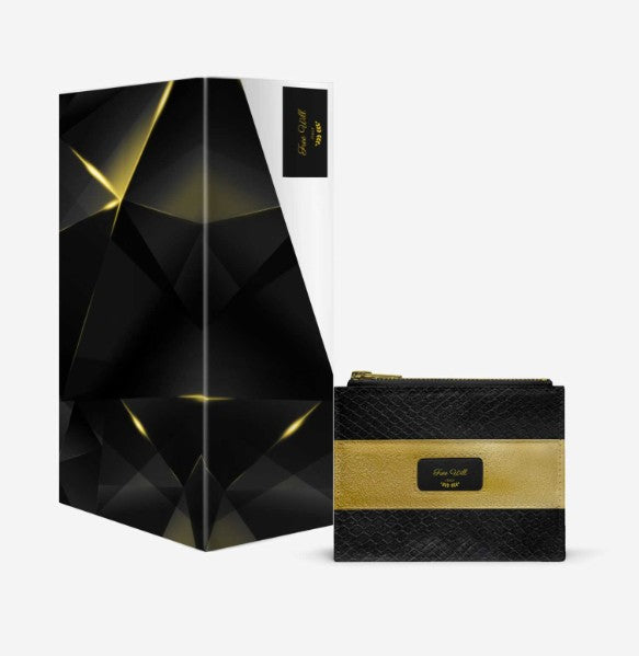 Free Will His and Hers Stripe Zip Designer Luxe Purse